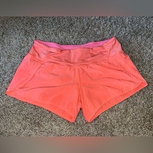 lululemon speed up shorts coral